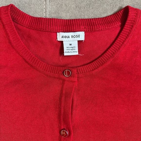 Hannah Rose Red and Black Cardigan Sweater - Picture 2 of 8